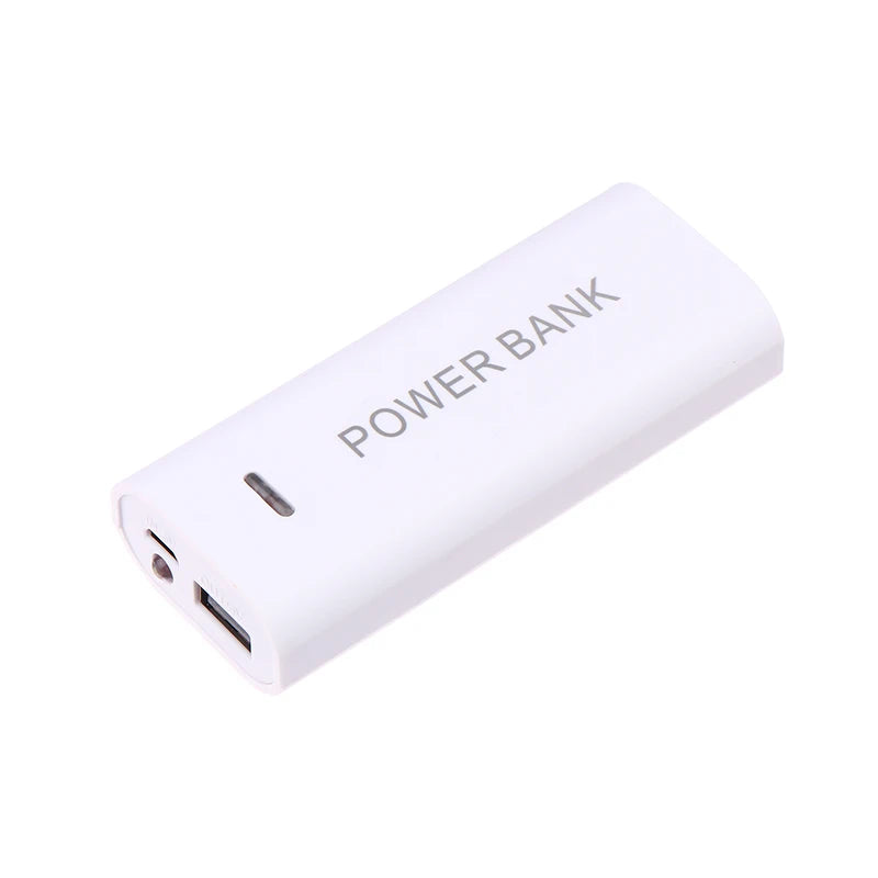Portable Power Bank Case DIY 2Cell 18650 Battery Box Smart Phone Qme White