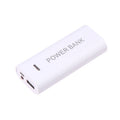 Portable Power Bank Case DIY 2Cell 18650 Battery Box Smart Phone Qme White