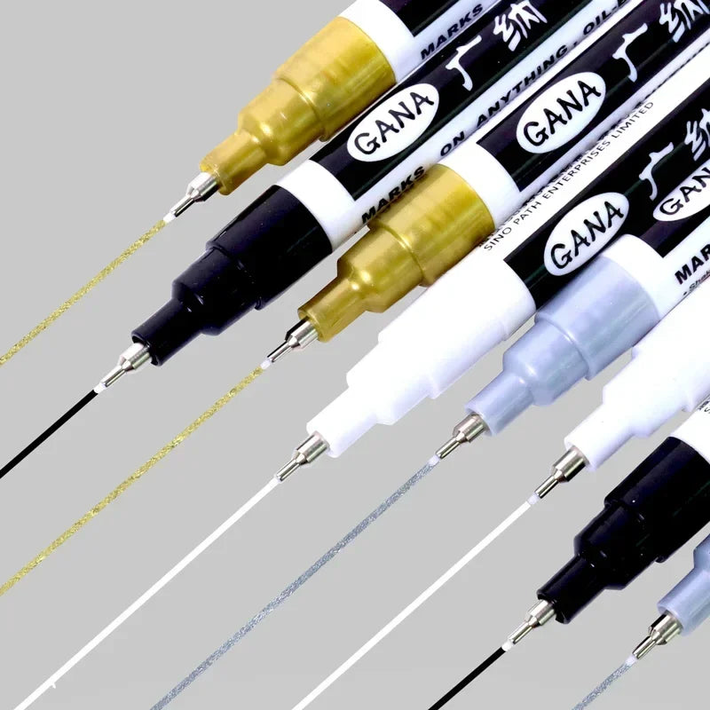 4Pcs/set High Quality Permanent Paint Markers Pen 0.7mm Fine Tip Waterproof, for Rock Painting, Wood, Metal, Canvas Qme