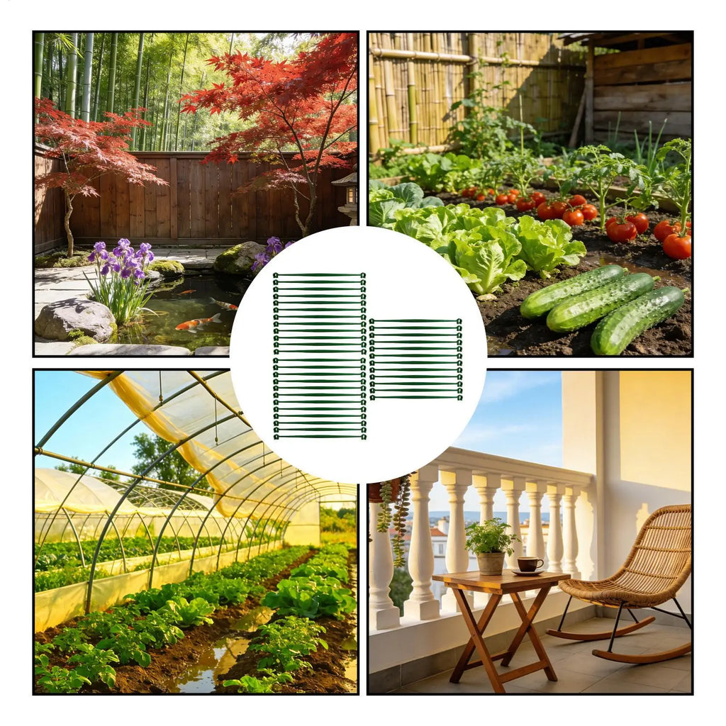 Tomato Stakes 36-piece Expandable Climbing Connector Clips Trellis Sticks Poles Plant Support Stakes For Gardening Vegetable Qme