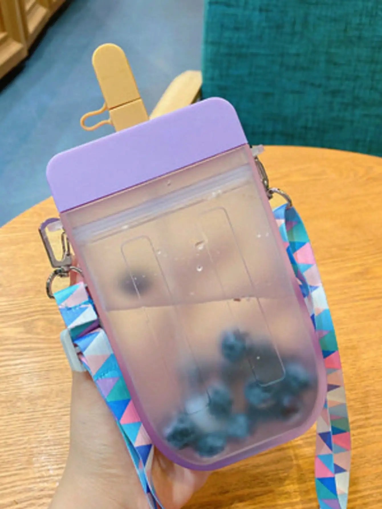 Fashion Creative Straw Plastic Water Cup Heat-resistant 3D Ice Cream Qme purple <500ml