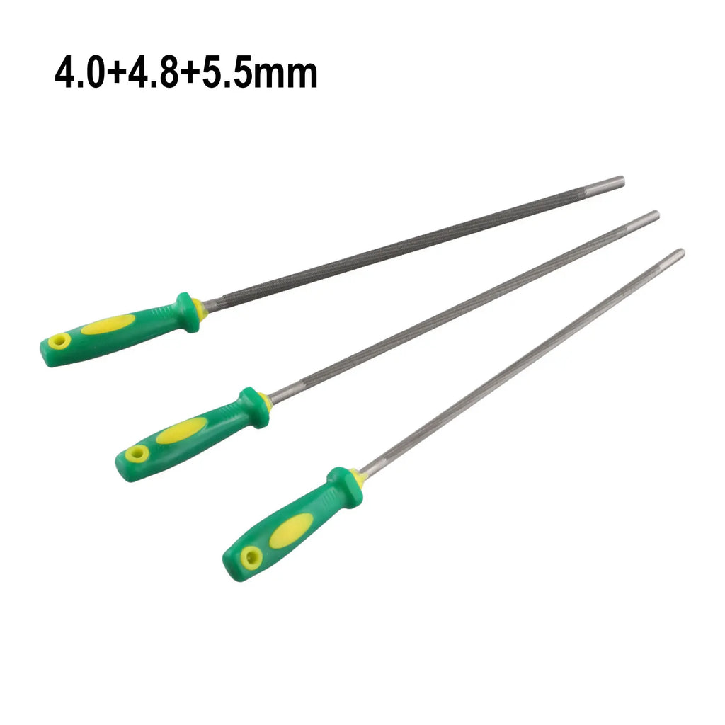 3 Pcs 4mm/4.8mm /5.5mm Round High Carbon Steel Sharpening Chainsaw Saw Chain Files Sharpener For Woodwork Chainsaw File Qme Default Title