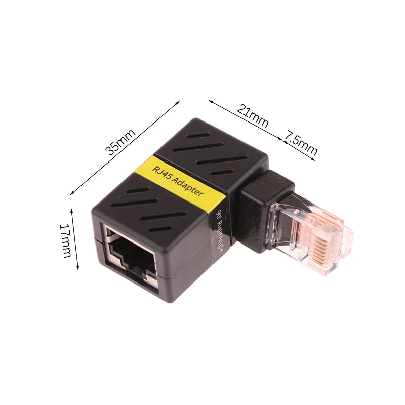 360 Rotatable Network Plug RJ45 Gigabit Adapter 90 Degrees Right Qme