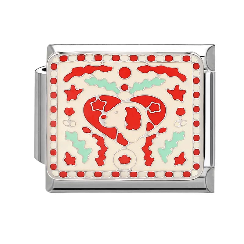 2026 Y2K Colorful Glaze Cute Street Scene Cat Italian Charm Link fit 9mm Stainless Steel Jewelry DIY Making Bracelets For Gifts Qme Style 15