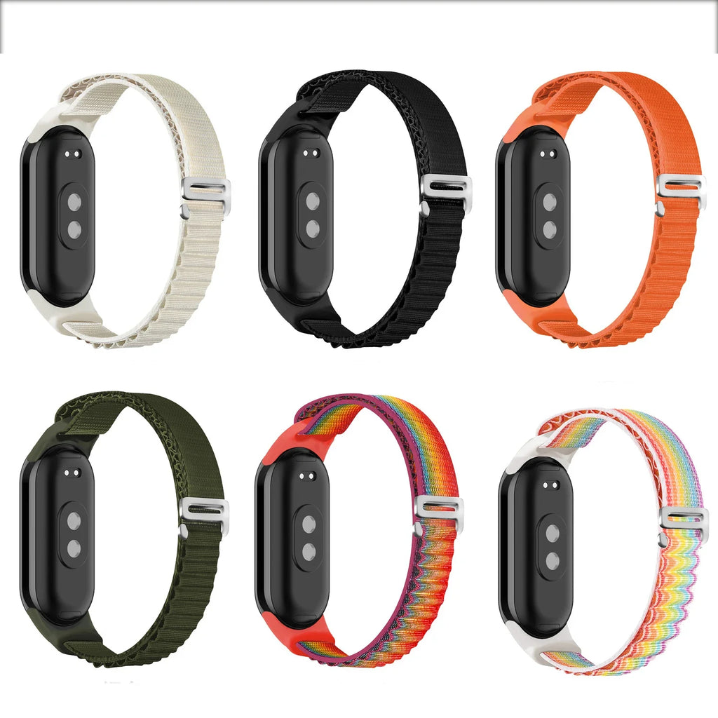 Adjustable Alpine Loop Strap for Xiaomi Mi Band 8 Breathable Elastic Soft Stretchy Wristband Compatible with Mi Band 8 NFC Qme