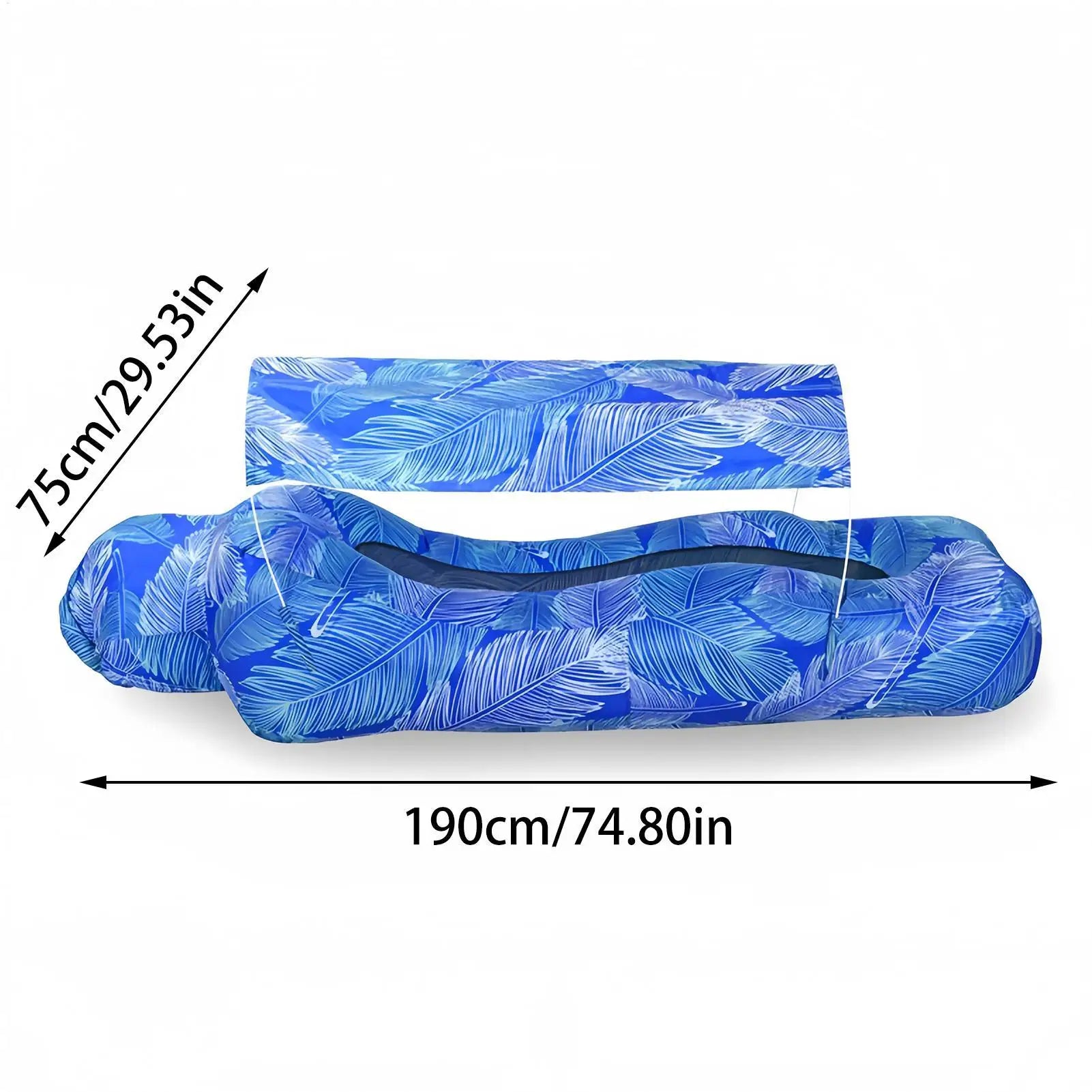 Beach Inflatable Lounger Pool Air Sofa With Sun Shade Easy To Set Up Hiking Lounger For Outdoor Camping Hiking Picnic Vacation Qme