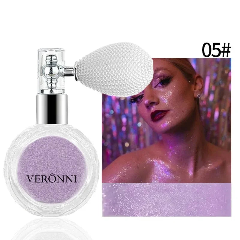 Airbag Shimmer Highlight Powder Spray Waterproof High Gloss Glitter Body Bronzer Highlight Contour Blush for Brightening Makeup Qme