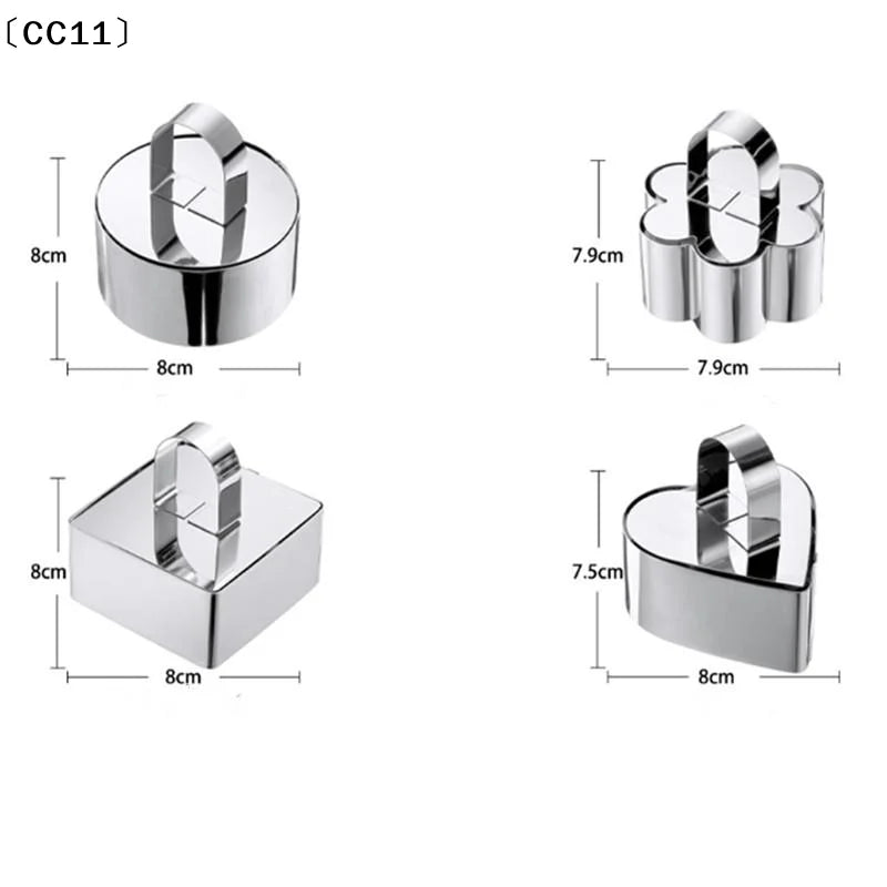 Stainless Steel Mousse Cake Molds Multiple Shapes Easy Demold Design Qme