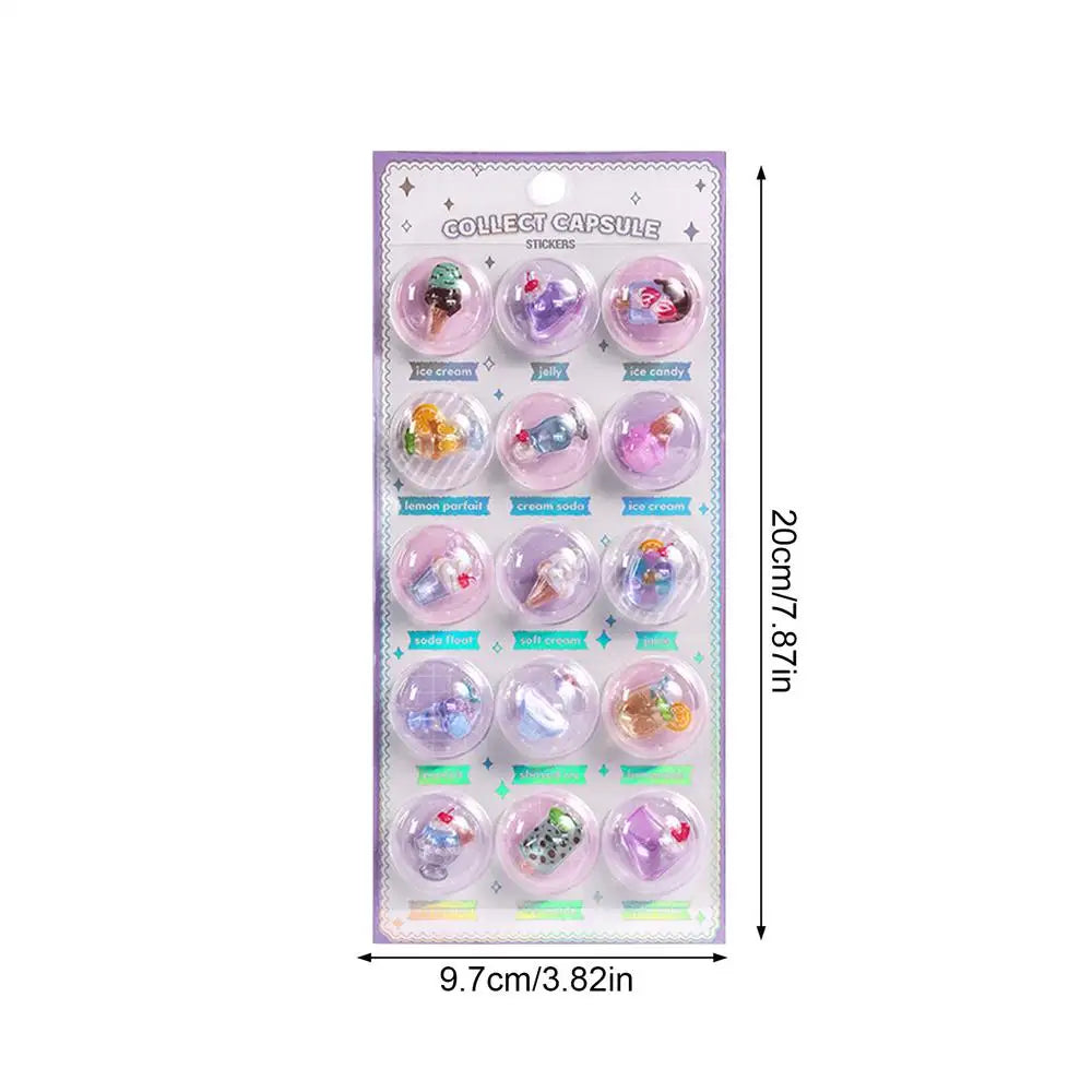 Cute 3D Stickers Embossed Stickers Decorations Journal Decals for Phone Case Notebook Planner Scrapbooking Laptop Craft Kids Qme 04