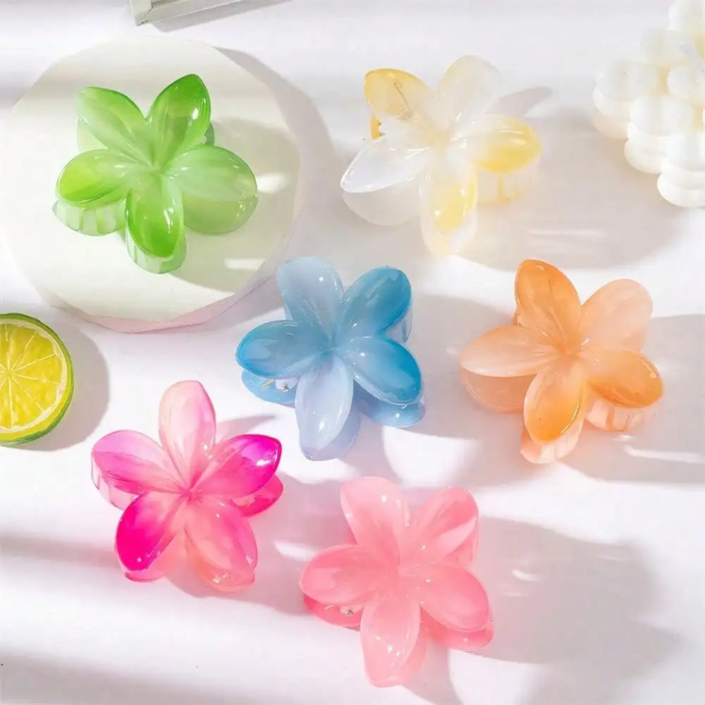 Summer Beach Flower Hair Claw Clips Thick Strong Fixation Non-slip Qme