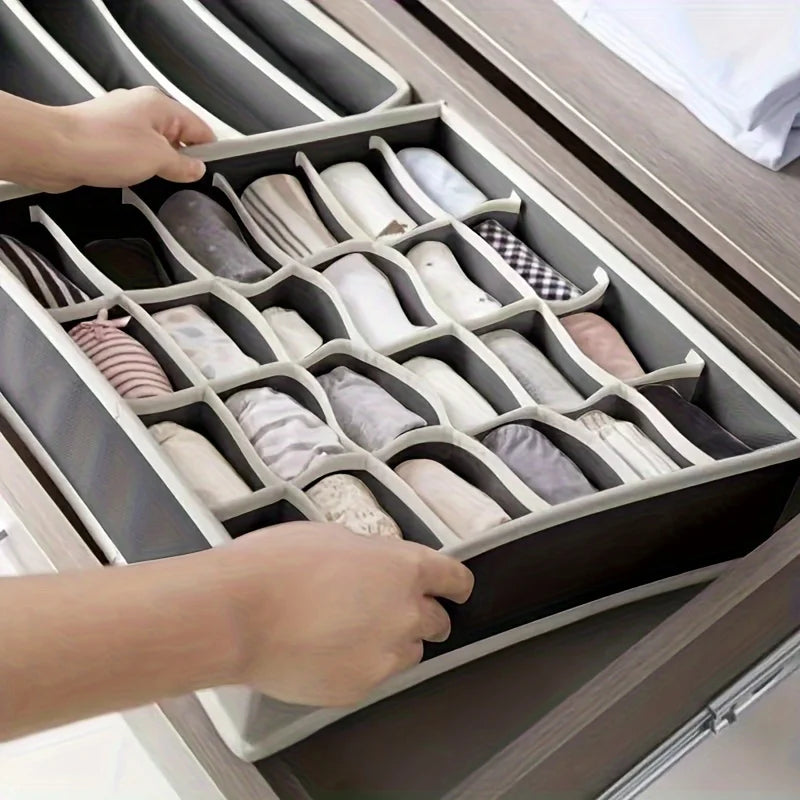 1 home bedroom wardrobe, clothes and socks sorting, fabric storage bag Qme GRAY
