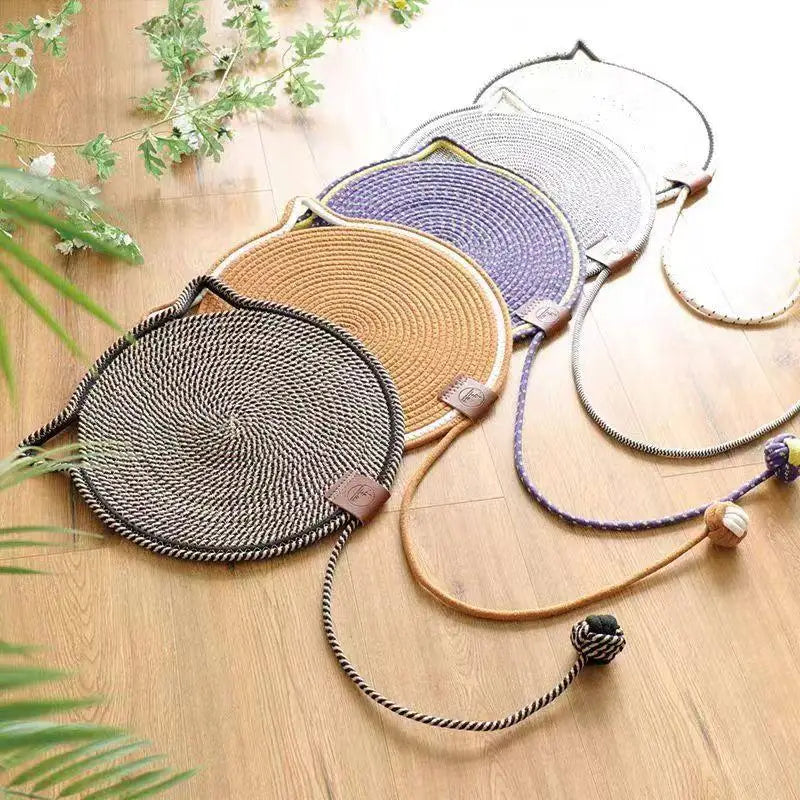 Cat Scratching Board Pet Supplies Indoor Round Shape Scratcher Mat Qme