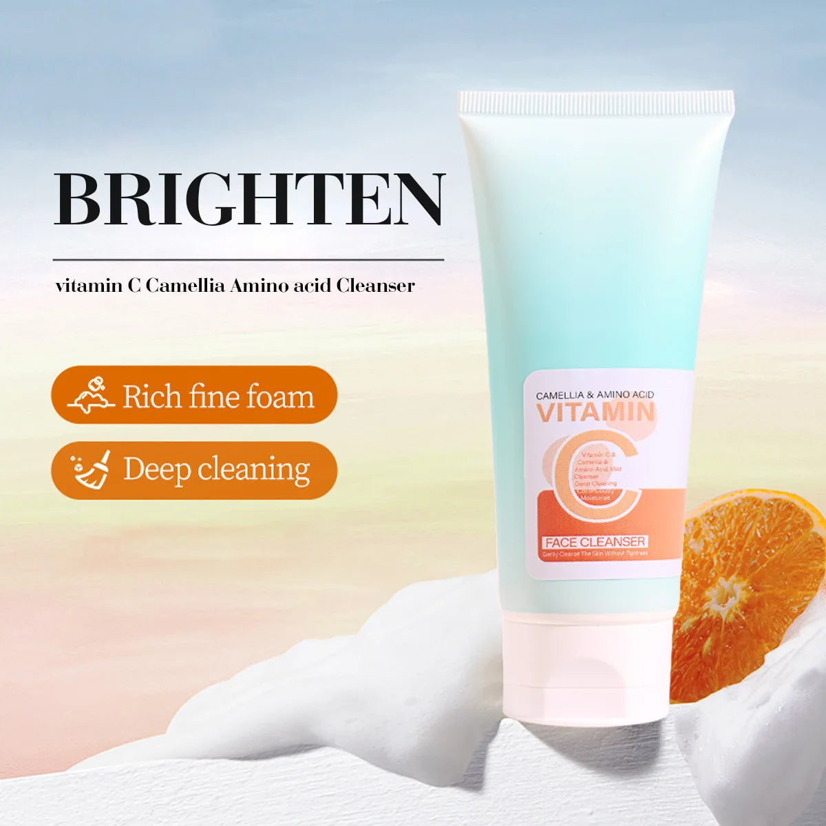Pure Herbal Vitamin C Facial Cleanser Hyaluronic Acid Deep Cleansing Qme 100g