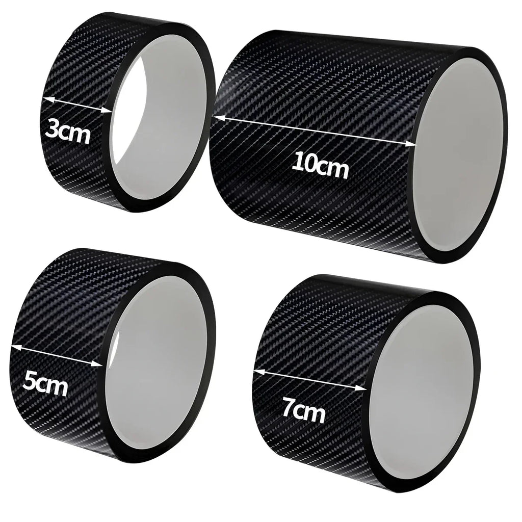 Carbon Fiber Sticker Car Door Sill Protector Film Anti Waterproof Scratch Tape for Auto Door Sill Edge Side Mirror B-pillar Qme Black 300cm 3cm