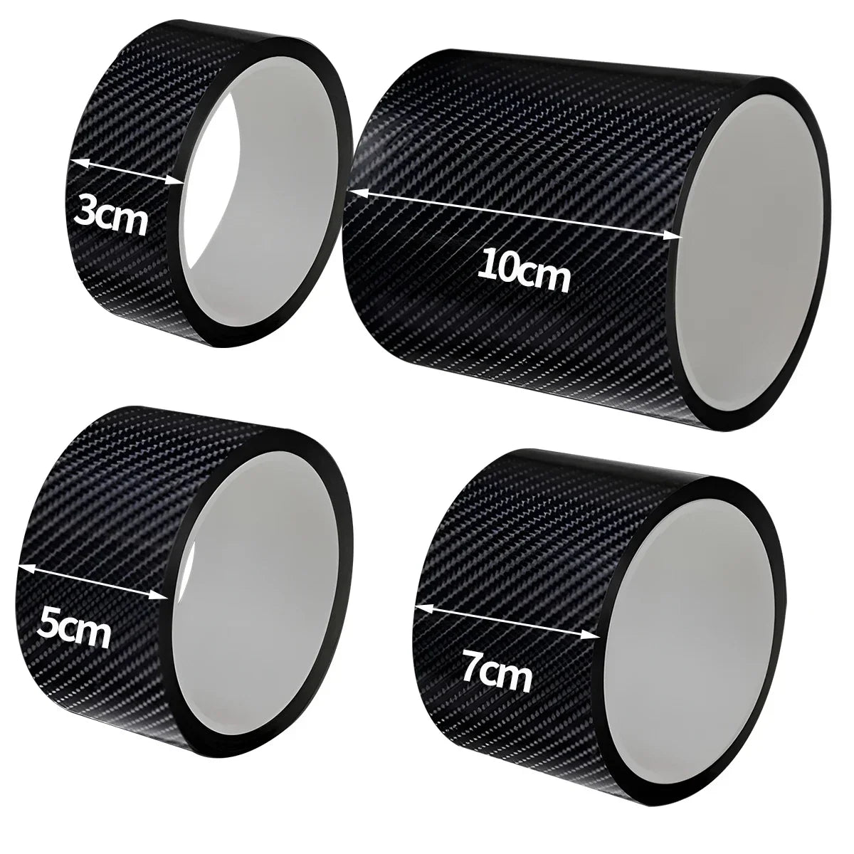Carbon Fiber Sticker Car Door Sill Protector Film Anti Waterproof Scratch Tape for Auto Door Sill Edge Side Mirror B-pillar Qme Black 300cm 3cm