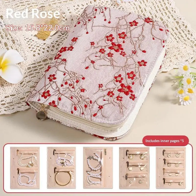 Portable PU Leather Jewelry Storage Book Jewellery Binder, Jewelry Organizer Roll, Small Anti Oxidation Jewelry Storage Bag 1PC Qme I