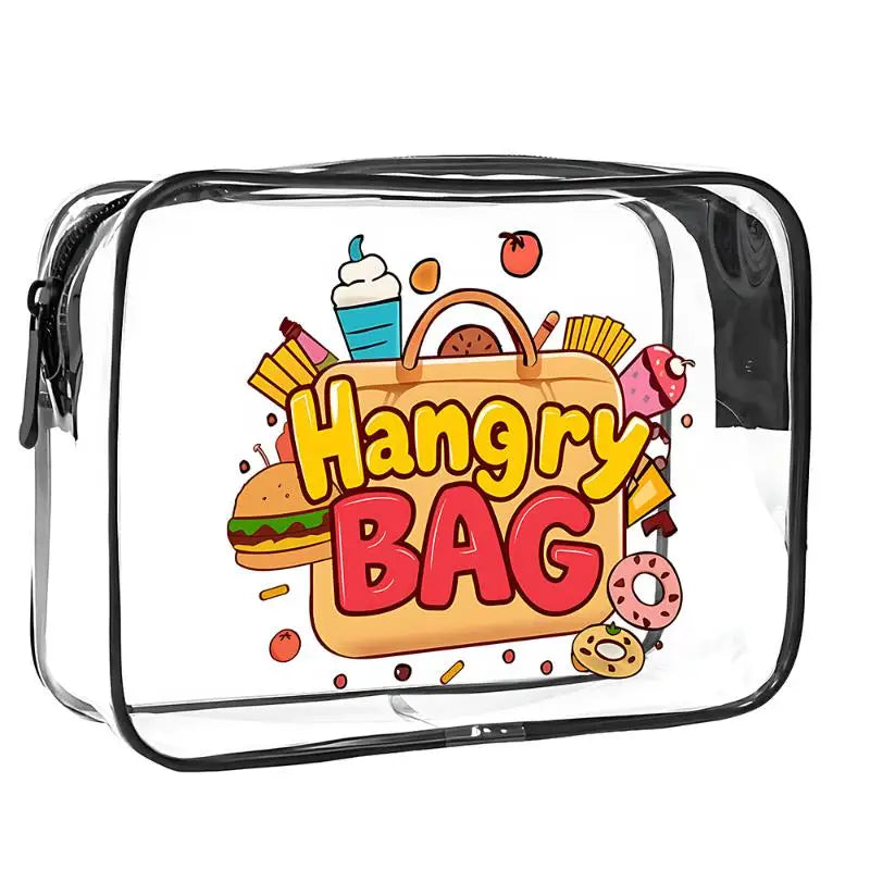 Transparent Single-Sided Print Cosmetic Bag Portable Travel Toiletry Bag Thickened Makeup Bags Organizer PVC Storage Pouch Qme A11