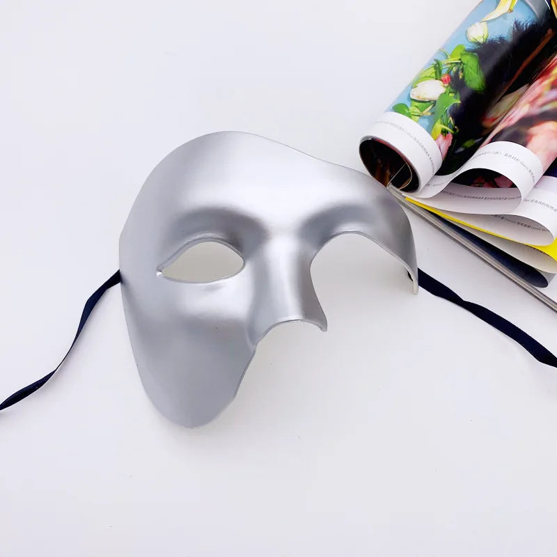 Halloween Masquerade Party Cosplay Steampunk Phantom Plastic Adult Half Face Mask Carnival Festival Bar Opera Stage Costume Prop Qme