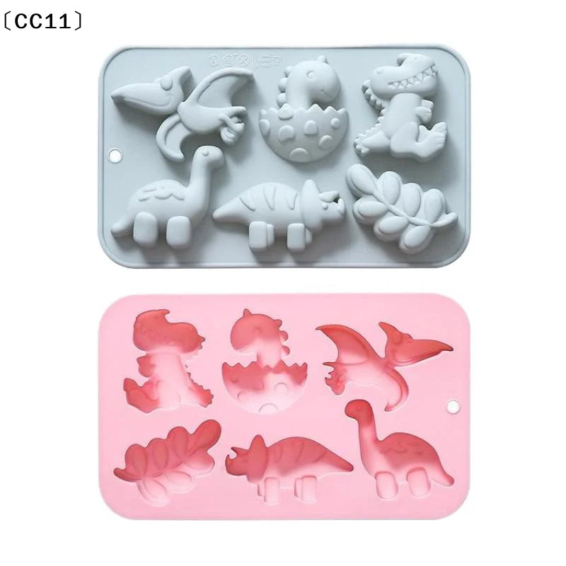 Silicone 6 Cavities Dinosaur Jello Molds Chocolate Soap Baking Qme