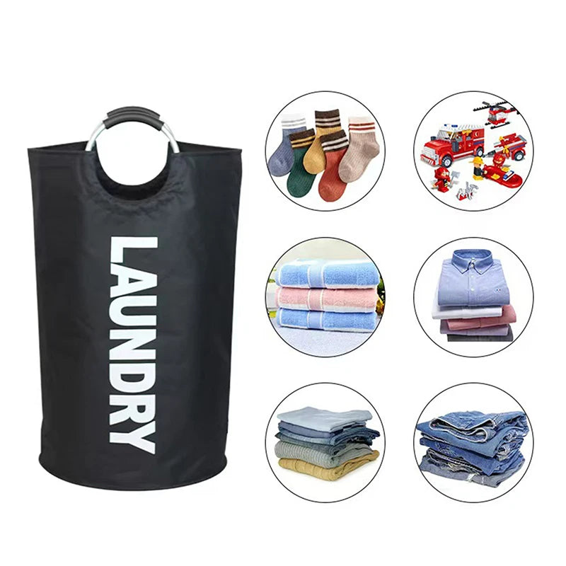 Waterproof Laundry Bag Handle Dirty Clothes Basket Large Oxford Fabric Qme