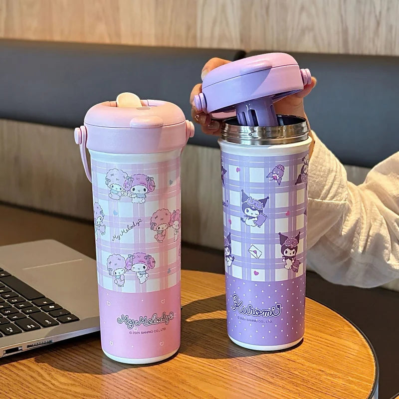 Kuromi Large-Capacity Insulated Cup Stylish New Model Insulated Straw Water Cup Student Water Bottle Qme