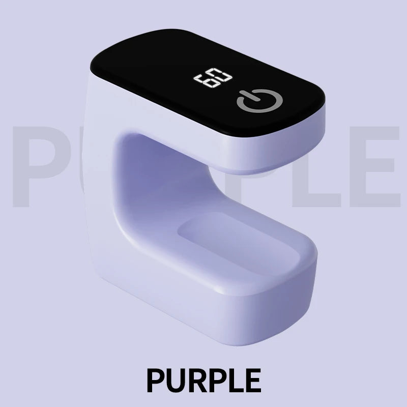 USB Nail Drying Lamp New Mini Rechargeable Timed Display UV LED Lamp Quick Drying For Gel Nail Polish Dryer Home Travel Use Qme PURPLE