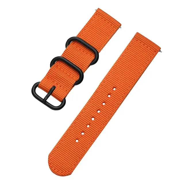 18mm 20mm 22mm 24mm Nylon Fabric Watch Bands Sport Strap For Samsung Galaxy Watch 3 Band Bands Amazfit GTR GTS Huawei GT2 Qme Orange 18mm