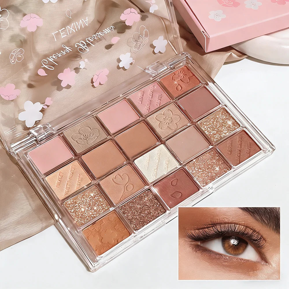 20-Color Eyeshadow Palette Glitter Shimmer Matte Finishes Instagram Qme Gold series