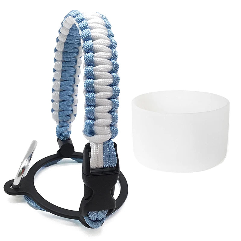 Silicone Non-slip Base Cover Paracord Hand-woven Water Cup Carrying Qme A18