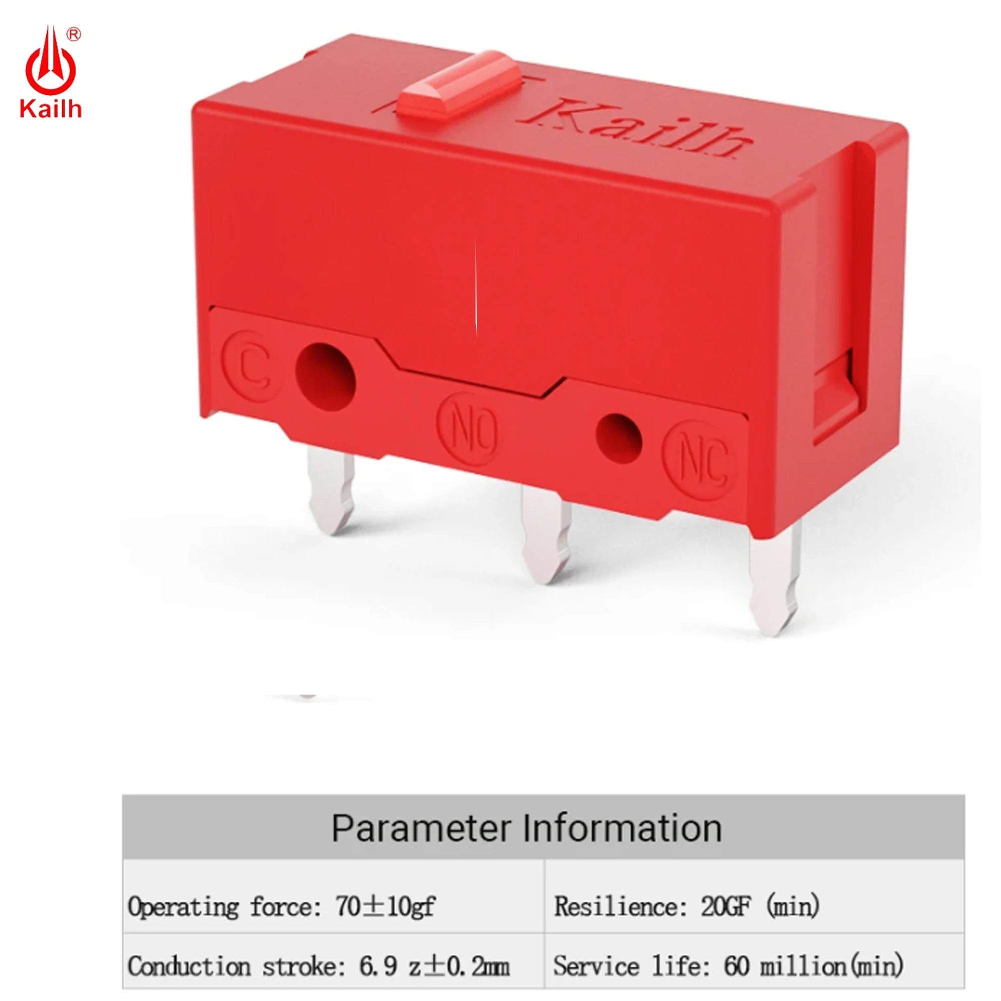 1pcs-500pcs Kailh GM 4.0 Red Dot 3-Pin 60 Million Click Life Mouse Micro Switch Computer Mouse Left Right Micro Switch Button Qme