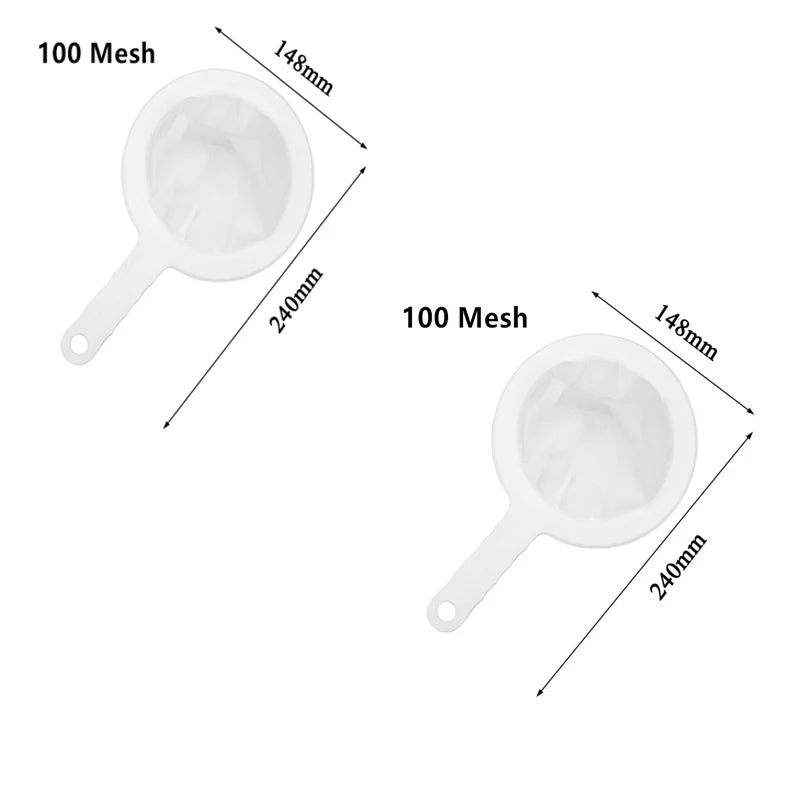 Soy Milk Wine Filter Bag Nut Milk Bag Tea Coffee Oil Yogurt Filter Net Mesh Kitchen Food Reusable Nylon Filter Bags Strainer Qme 2PCS 100mesh