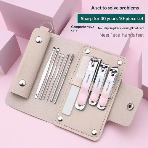10-Piece Professional Nail Clippers Stainless Steel Manicure Pedicure Qme