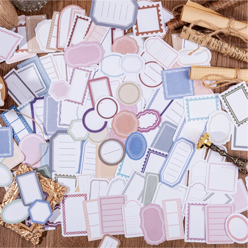 30pcs Minimalist frame label Stickers Art Collage Junk Journal DIY Scrapbooking Supplies Craft Aesthetics Stickers Marking Qme