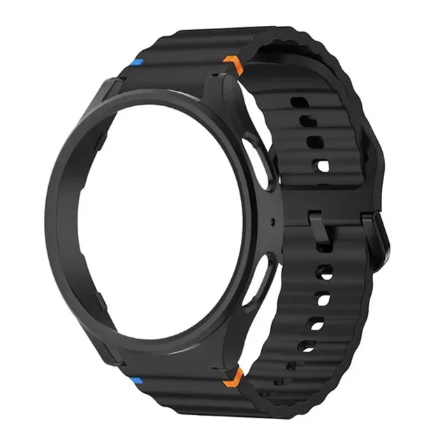 Case+Strap for Samsung Galaxy Watch 7 40mm 44mm Sport Silicone Band Bracelet PC Case Protector Cover Bumper for Galaxy Watch 7 6 Qme BB Galaxy Watch 7 40mm