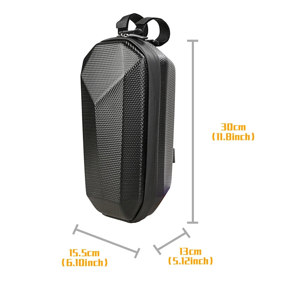 4-2L WILD MAN Electric Scooter Front Storage Bag Hard Shell Bag Large Capacity Waterproof Skateboard Hanging Case for M365 Pro Qme 4 L Black Style B