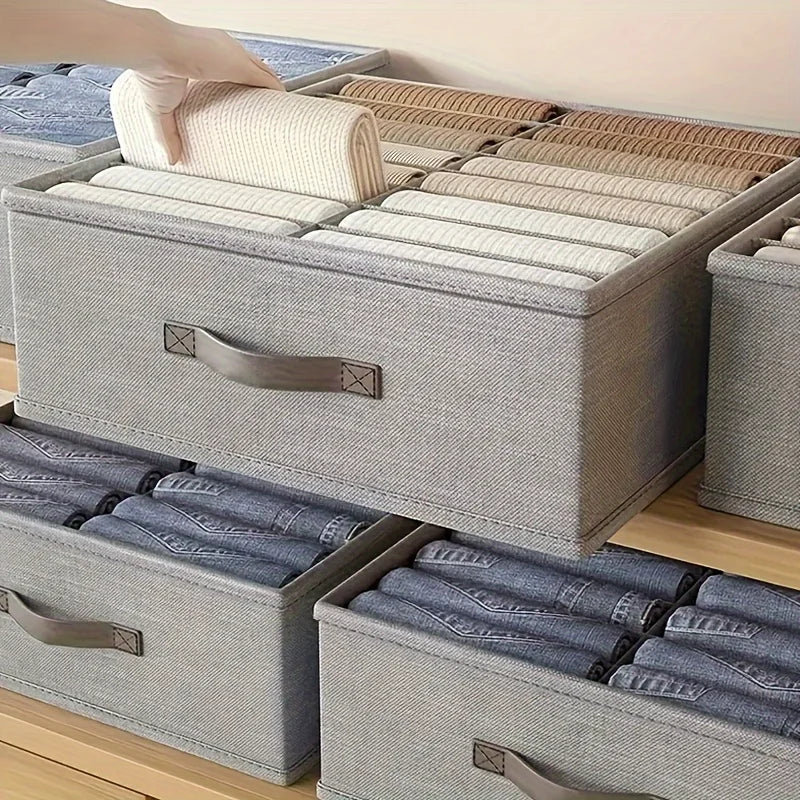Clothes Pants Storage Compartment Basket Drawer Enlarged Double Row Qme Light Grey