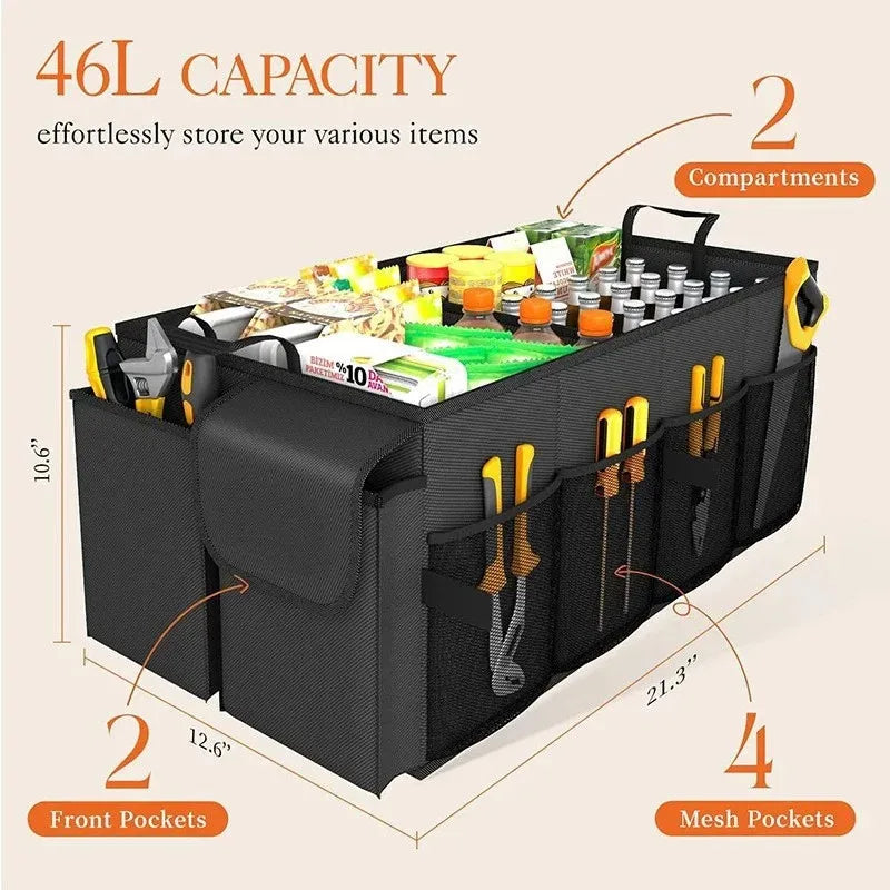 Portable Foldable Car Trunk Storage Box Large Capacity Vehicle Storage Box for Rear Collapsible Container with Space-Saving Desi Qme