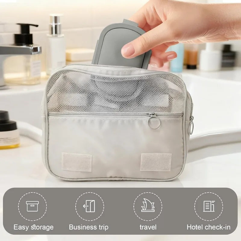 Travel Portable Flip Soap Dish Lid-leak Proof Bar Container Fold Flat Qme