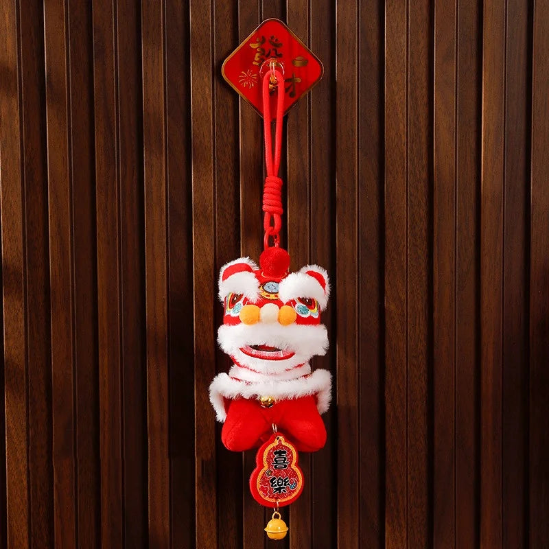 Cartoon Lion Dance Keychain Awakened Lion Chinese Style Lion Dance Pendant Doll Year Of Horse Chinese New Year Gift Qme style 3