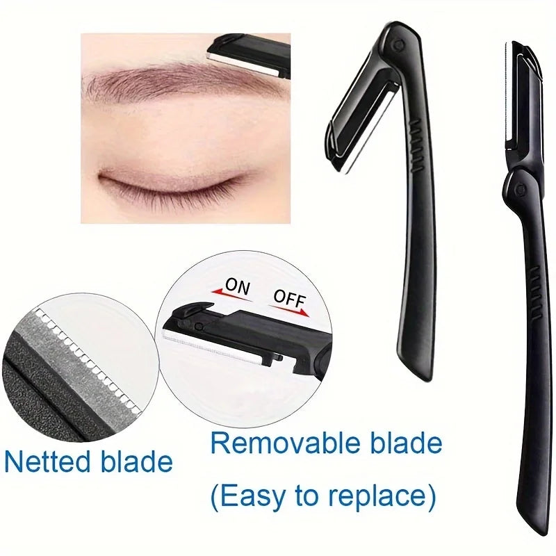 1set Eyebrow Grooming Razor Tool, Multifunctional Eyebrow Beauty Kit, Includes an Exfoliating Skin Smoothing Tool, Qme