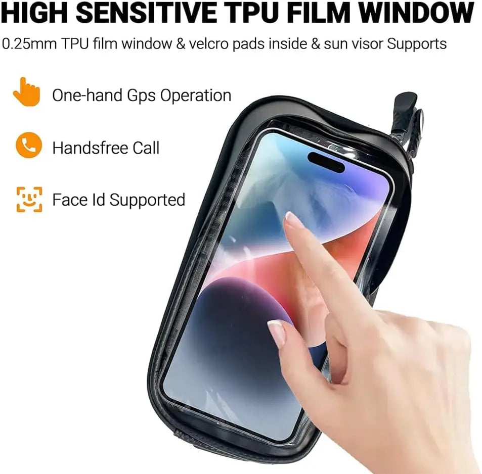 Bike Frame Bag Waterproof Bicycle Bike Phone Front Holder Mount Mountain Bike Accessories for Cell Phone Under 6.8" Qme