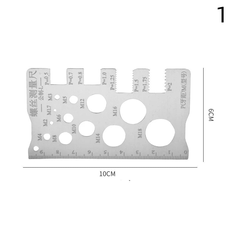 Screw Thread Pitch Gauge Ruler Measuring Tool Bolt Nut Metric Qme 1