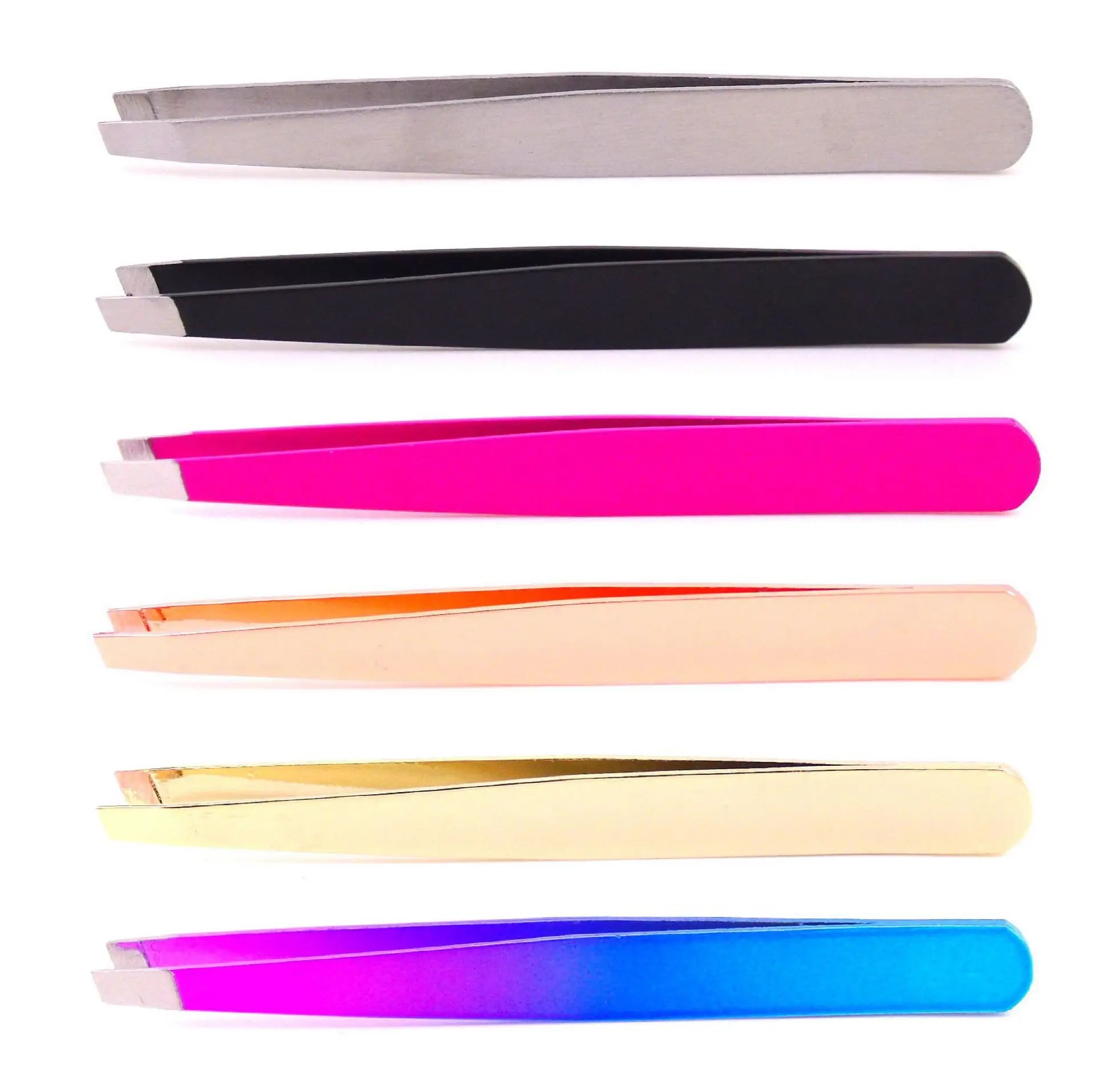 Private Label Eyebrow Tweezers Rose Gold Pincet Clips Stainless Steel Qme
