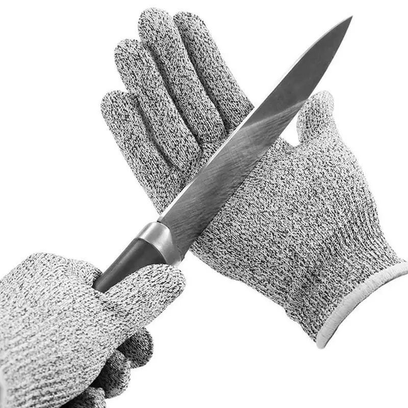 1 Pair Cut Resistant Gloves Food Grade Safety Cutting Level 5 Qme