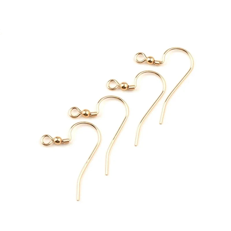 A pair 22MM 14K gold filled Clasps with beads 14K gold Ear Wires Hooks Charms Earring Wires Fit Earring making DIY Accessories Qme