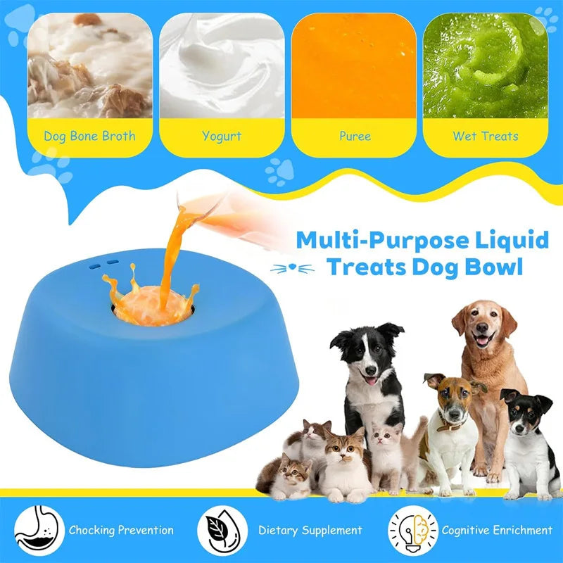 Anti-spill Slow Feeder Dog Bowl Liquid Food Durable Plastic Pet Dish Qme