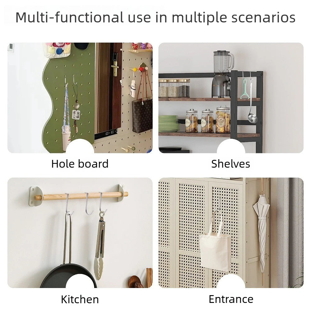 5/10/20Pcs Rustproof J Shaped Metal Clip Hooks Multi-scene Hanging Hooks For Wire Racks Sink Grate Kitchen Office Storage Use Qme