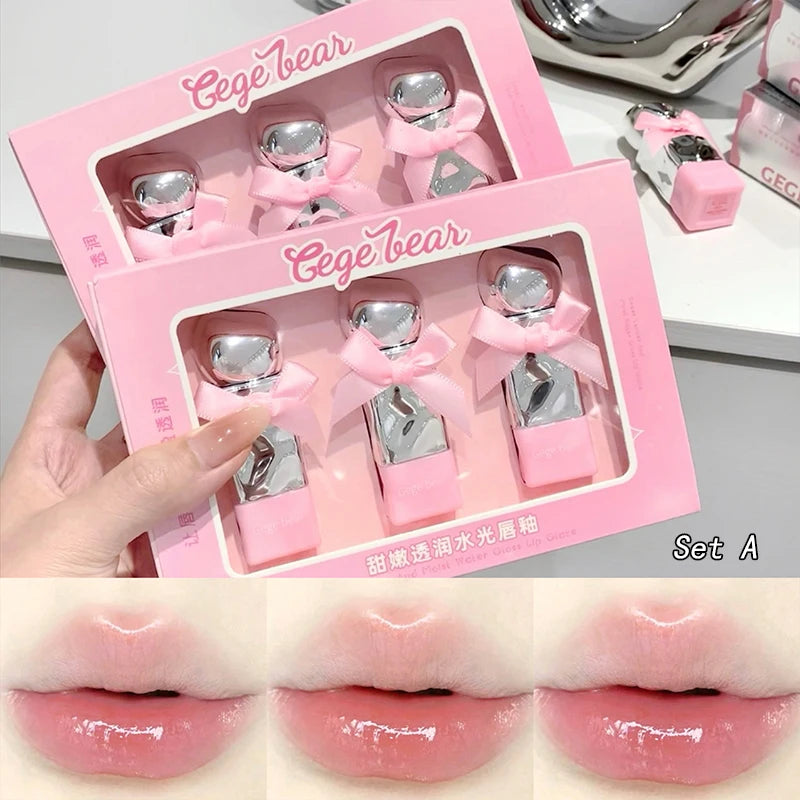 Gegebear Water Gloss Lip Glaze Mirror-like Makeup Not Easy Stain Cup Qme GX1138-1-A