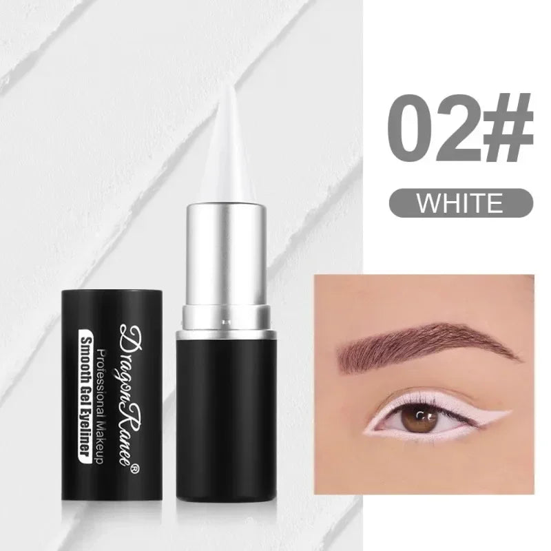 Creamy Texture Eyeliner Black Red Matte Easy Coloring Sweatproof High Pigment Eyeliner Pencil Daily Makeup Accessories for Women Qme 02 WHITE