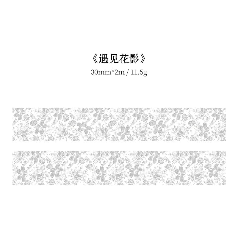 TIANZI 30mm/50mm*2m Vintage Plant Masking Washi Tape Flowers Sticker Aesthetics Diy Scrapbooking Sticker School Supplies Qme B
